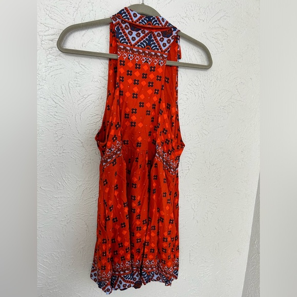 Free People Charlotte Sleeveless Long Top Rust Combo Size S - Picture 6 of 9